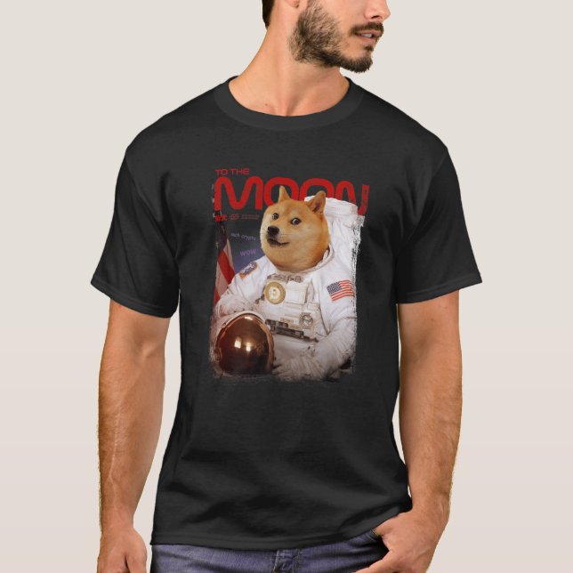 Camiseta DOGE HODL A La Luna Astronauta DOGE Crypto Meme D (Anverso)
