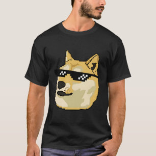 Camiseta Doge In Dewith It Glass Pixel Shiba Inu