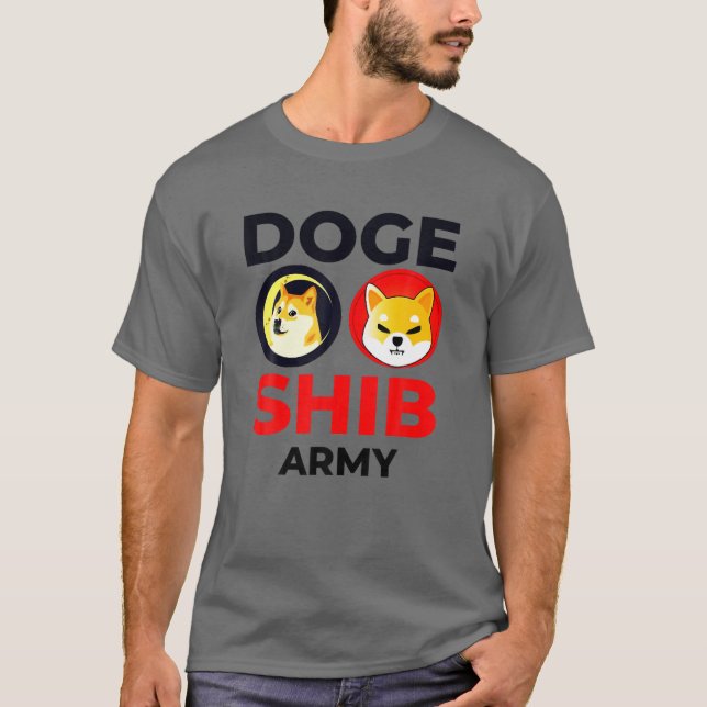 Camiseta DOGE SHIB Army — Dogecoine Shiba Inu Coin Crypto M (Anverso)
