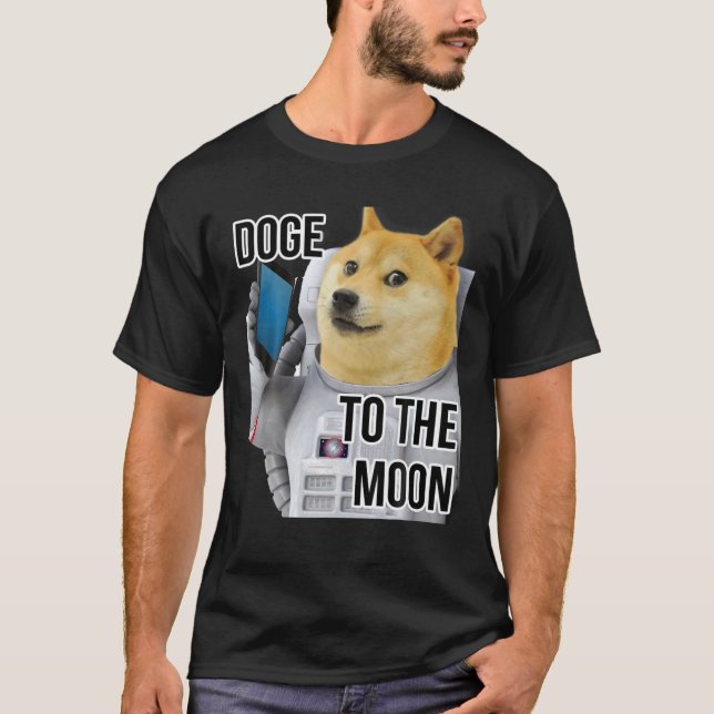 Camiseta DOGE To The Moon Crypto Coin Dog Meme (Anverso)