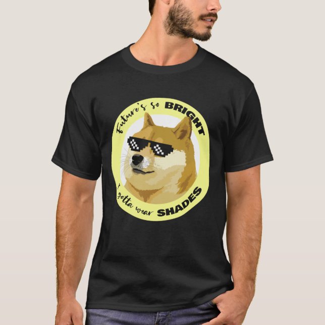 Camiseta Dogecografía Crypto del mercado bursátil de gafas  (Anverso)