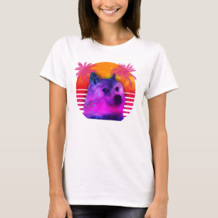 Camiseta Dogecoin 80s Retro Doge Hodl Hasta la Luna Diverti