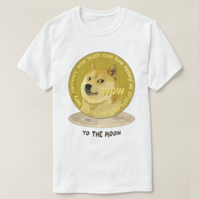 Camiseta DogeCoin - A la luna (Diseño del anverso)
