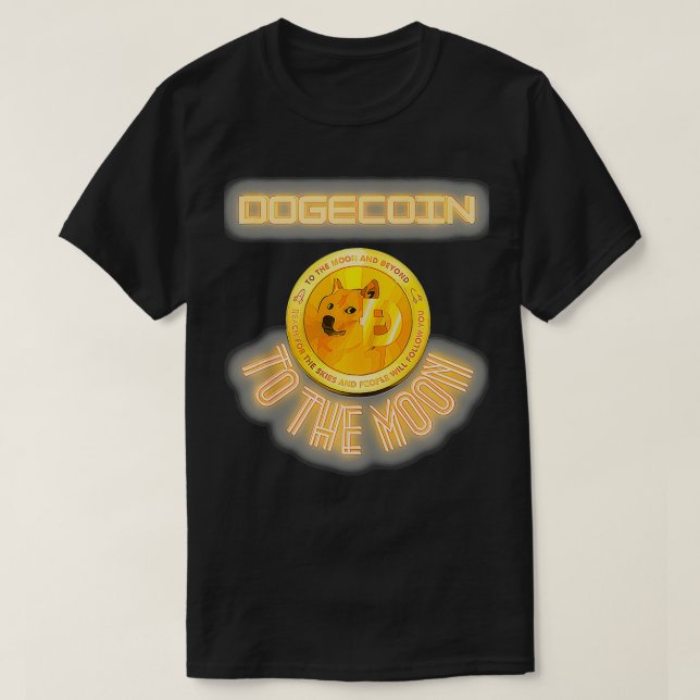 Camiseta Dogecoin al perro gracioso de la luna (Diseño del anverso)