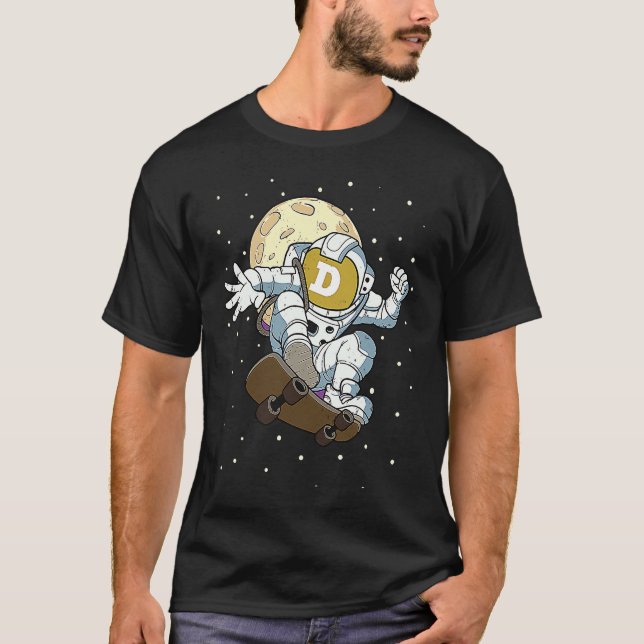 Camiseta Dogecoin Astronaut  Blockchain Dogecoin To The Moo (Anverso)