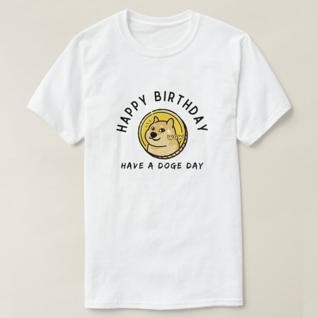 Camiseta Dogecoin Birthday Gift Crypto Investor Meme Design (Diseño del anverso)
