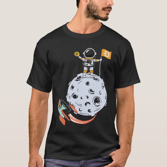 Camiseta Dogecoin Criptocurrency Crypto Doge to the moon (Anverso)