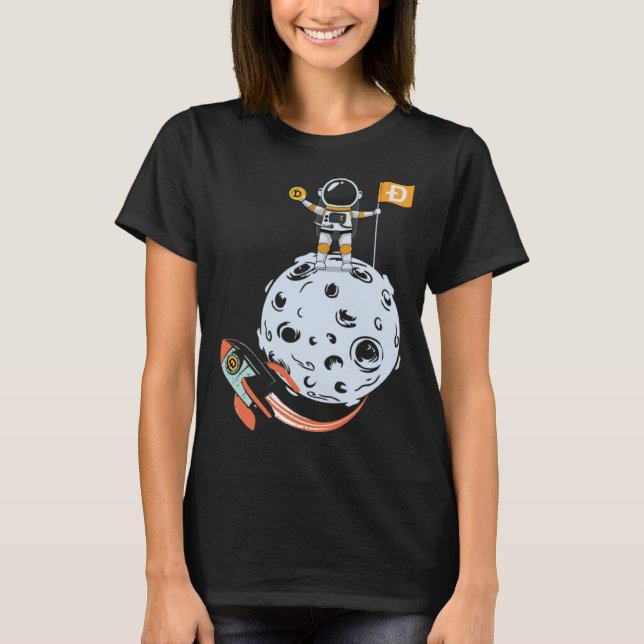 Camiseta Dogecoin Cryptocurrency Crypto Doge to the moon (Anverso)