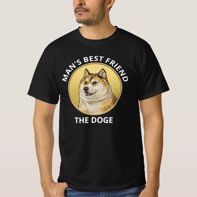 Camiseta Dogecoin Dog Personalizado Negro (Anverso)