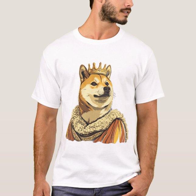 Camiseta Dogecoin King Crypto Meme Personalizado (Anverso)