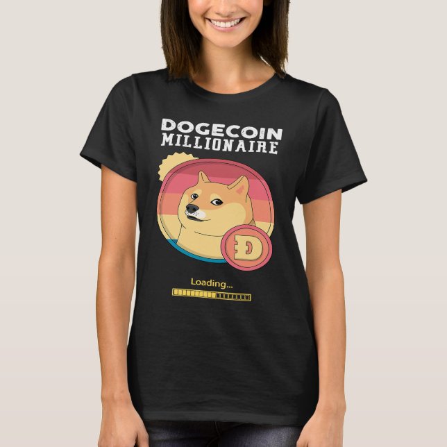 Camiseta Dogecoin Millionaire Cargando Criptodivisa (Anverso)