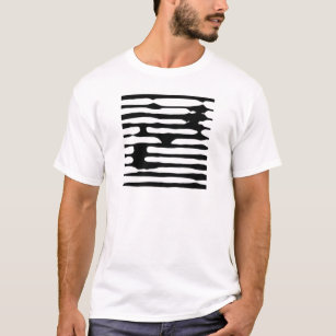 Camiseta Dogecoin monocromático rayado abstracto