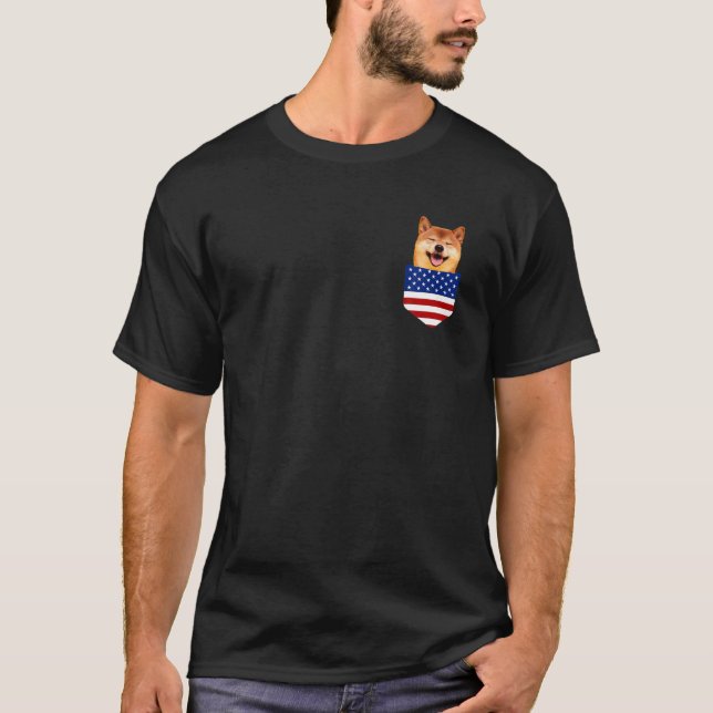 Camiseta Dogecoin Shiba Inu Perro Pocket gracioso chiba inu (Anverso)