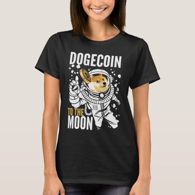 Camiseta Dogecoin To The Moon Astronaut Doge Shiba (Anverso)