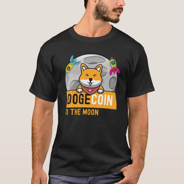 Camiseta Dogecoína Al Meme De Cripto Del Cohete De Perro De (Anverso)