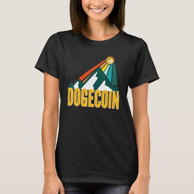 Camiseta Dogecoína Crypto Mountain Sun Rays Cryptocurren (Anverso)