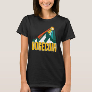 Camiseta Dogecoína Crypto Mountain Sun Rays Cryptocurren