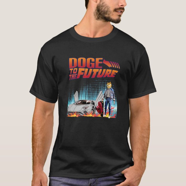 Camiseta Dogecoína Graciosa A La Criptodivisa De Moon HODL (Anverso)