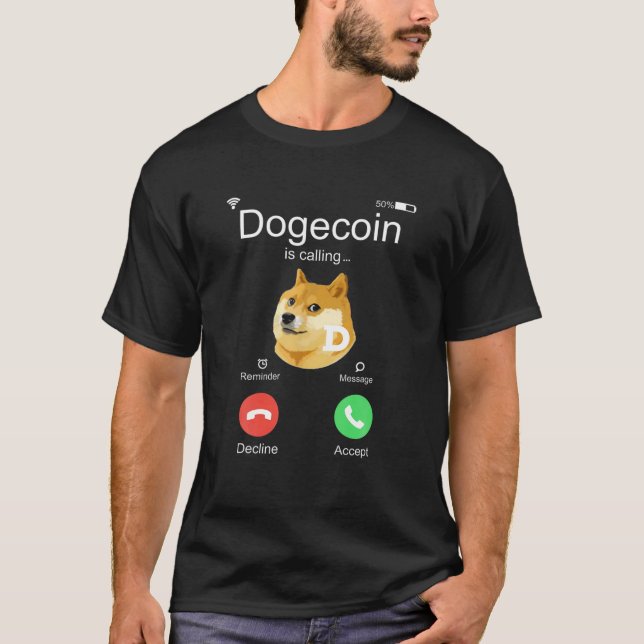 Camiseta Dogecoína Llama Crypto Doge Coin Dog Mem (Anverso)