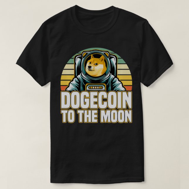 Camiseta Dogecoína Retro Al Pullover De La Luna (Diseño del anverso)