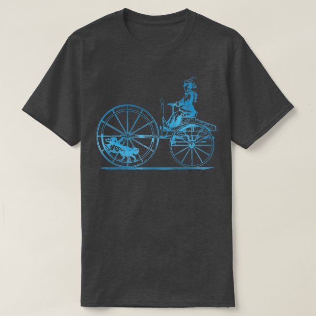 Camiseta Doggie Bicycle in Blues (Diseño del anverso)
