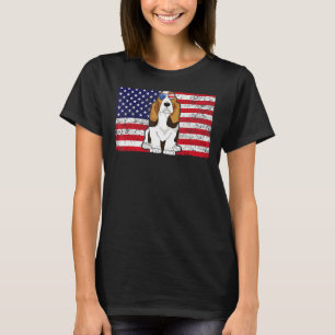 Camiseta Doggie Usa Dueño De Perro Usa Basset Hound Bandera