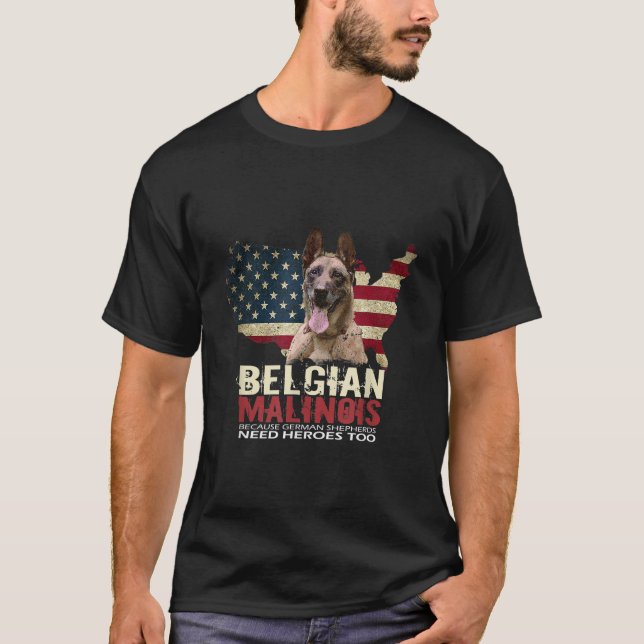 Camiseta Doggie USA Dueño de Perro USA Lover Belga Malinois (Anverso)