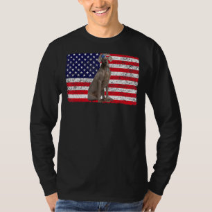 Camiseta Doggie Usa Dueño De Perro Usa Weimaraner Bandera D