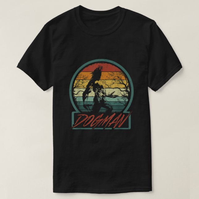 Camiseta Dogman Retro Michigan Wisconsin Werewolf Cryptid (Diseño del anverso)