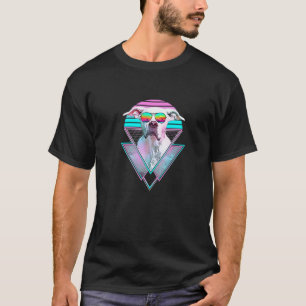 Camiseta Dogo Argentino Dog Retro Vaporwave Beach V
