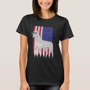 Camiseta Dogo Argentino Patriótico Perro USA Bandera Americ