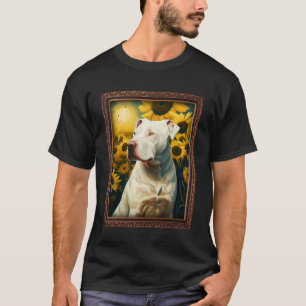 Camiseta Dogo Argentino Pintando Madres Flores De Girasol
