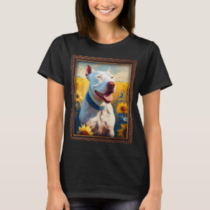 Camiseta Dogo Argentino Pintando Madres Flores De Girasol