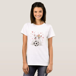 Camiseta Dogo Argentino with soccer ball for Valentines Day
