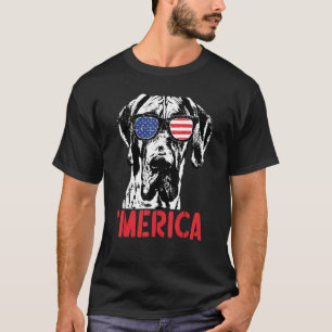 Camiseta Dogo Gran Danés Merica Gafas de sol Bandera Americ