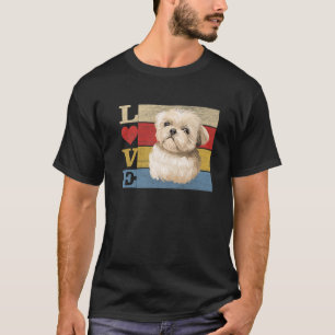Camiseta Dogs 365 Retro Love Shih Tzu Dog Vintage Gift