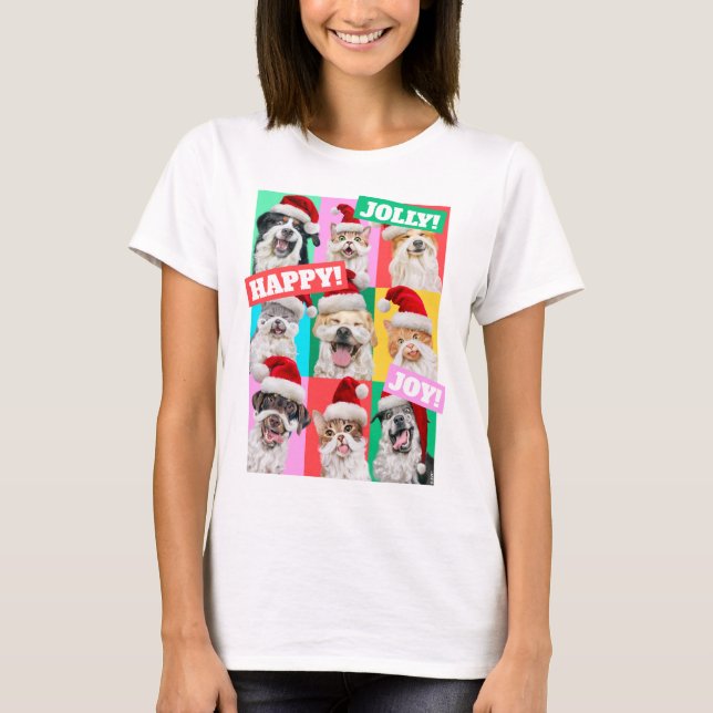 Camiseta Dogs and Cats with Santa Beard (Anverso)