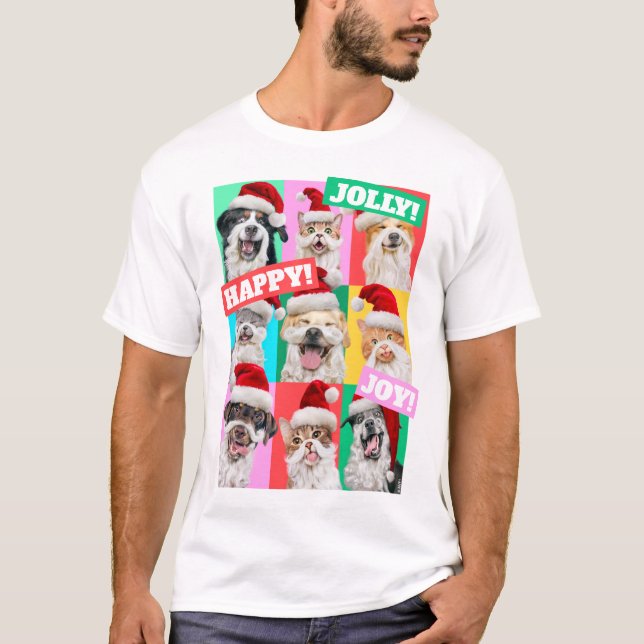 Camiseta Dogs and Cats with Santa Beard (Anverso)