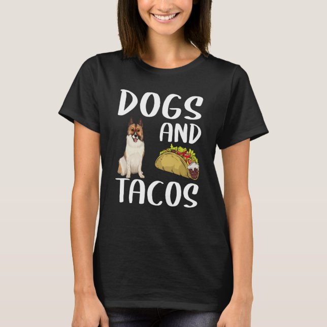 Camiseta Dogs And Tacos Icelandic Sheepdog Mexican Food (Anverso)