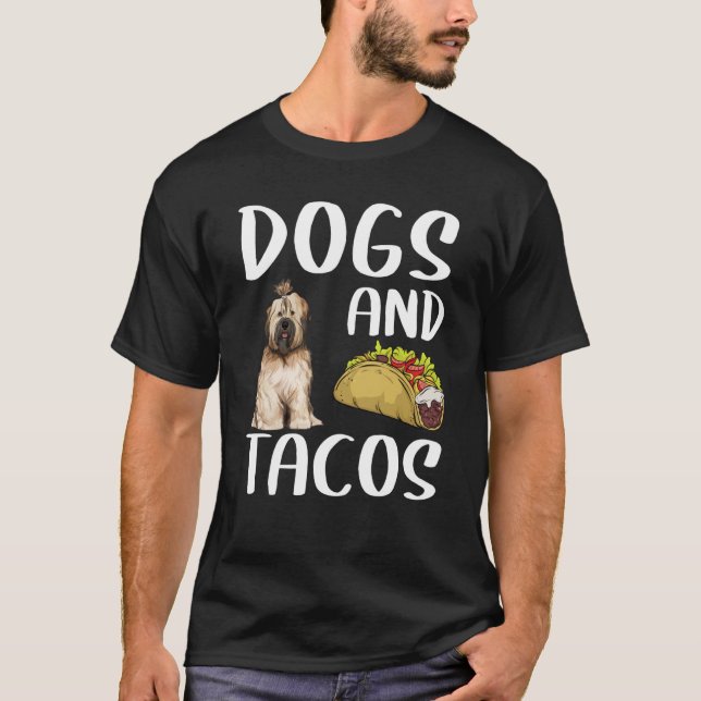 Camiseta Dogs And Tacos Tibetan Terrier Mexican Food (Anverso)