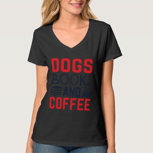 Camiseta Dogs Books and Coffee  Bookworm (Anverso)