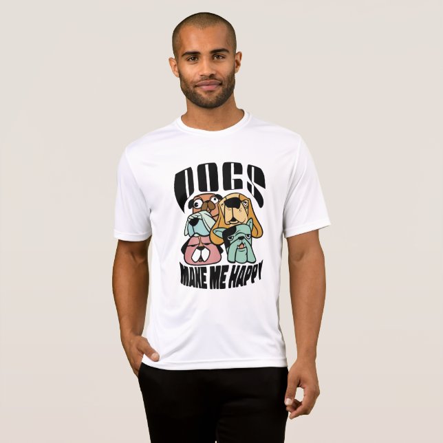 Camiseta Dogs Make Me Happy (Anverso completo)