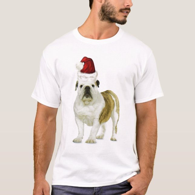 Camiseta Dogs~Original Ditzy Tee~Bulldog~Christmas (Anverso)