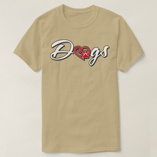 Camiseta Dogs Paw Heart (Diseño del anverso)