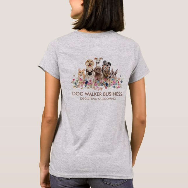 Camiseta Dogs Services doble lateral groomer walker sitter (Reverso)