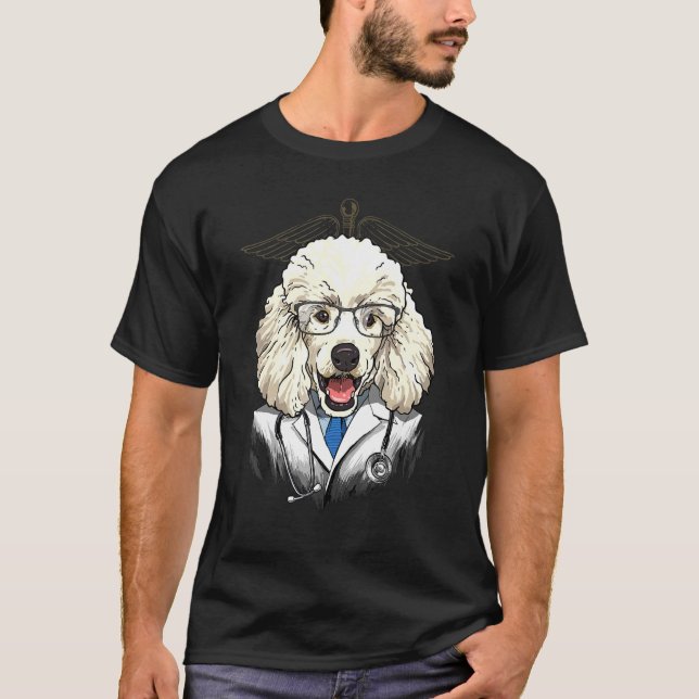 Camiseta Dogtor Toy Poodle Vet Médica Médico Puppy Mascota  (Anverso)