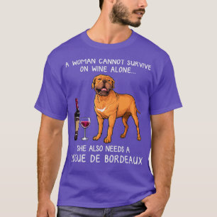 Camiseta Dogue Bordeaux y vino Perro gracioso 