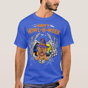 Camiseta Dogue De Bordeau Skeleton Heart Happy HowlOWeen Co