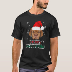 Camiseta Dogue De Bordeaux Santa Hat Feliz Navidad Gracioso