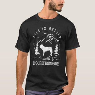 Camiseta Dogue De Bordeaux Vida Mejor Mamá Papá Perro